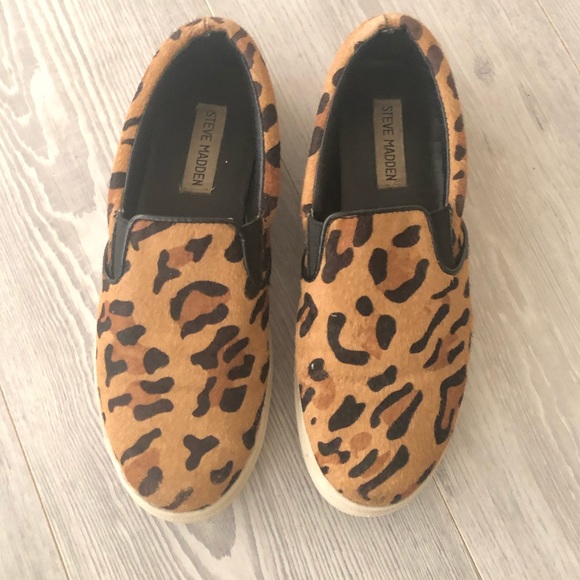 steve madden leopard slip ons